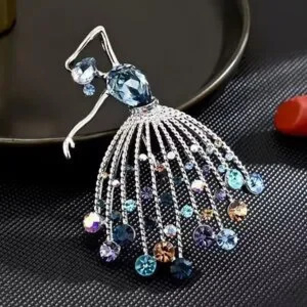 Luxe Ballet Dancer Crystal Brooch